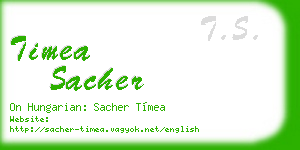 timea sacher business card